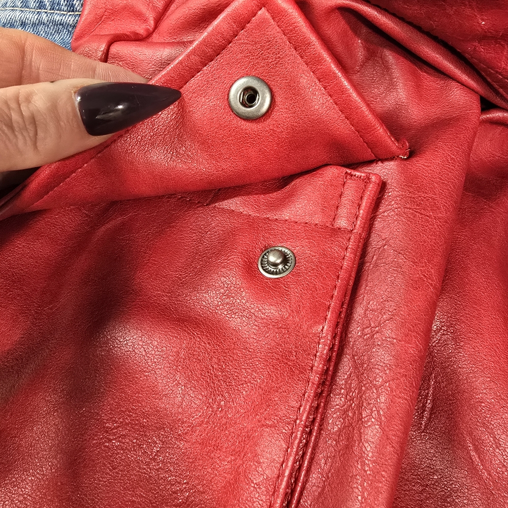 Adidas Adilenium Season Vintage Faux Leather Pants Better Scarlet - Picture 5 of 8